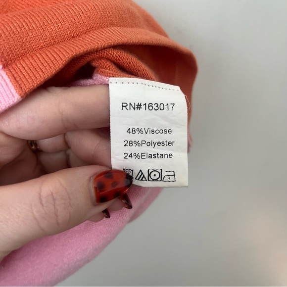Princess Polly Sienna Pink Orange Retro Colorblock Knit Dress XS/S - Picture 10 of 11